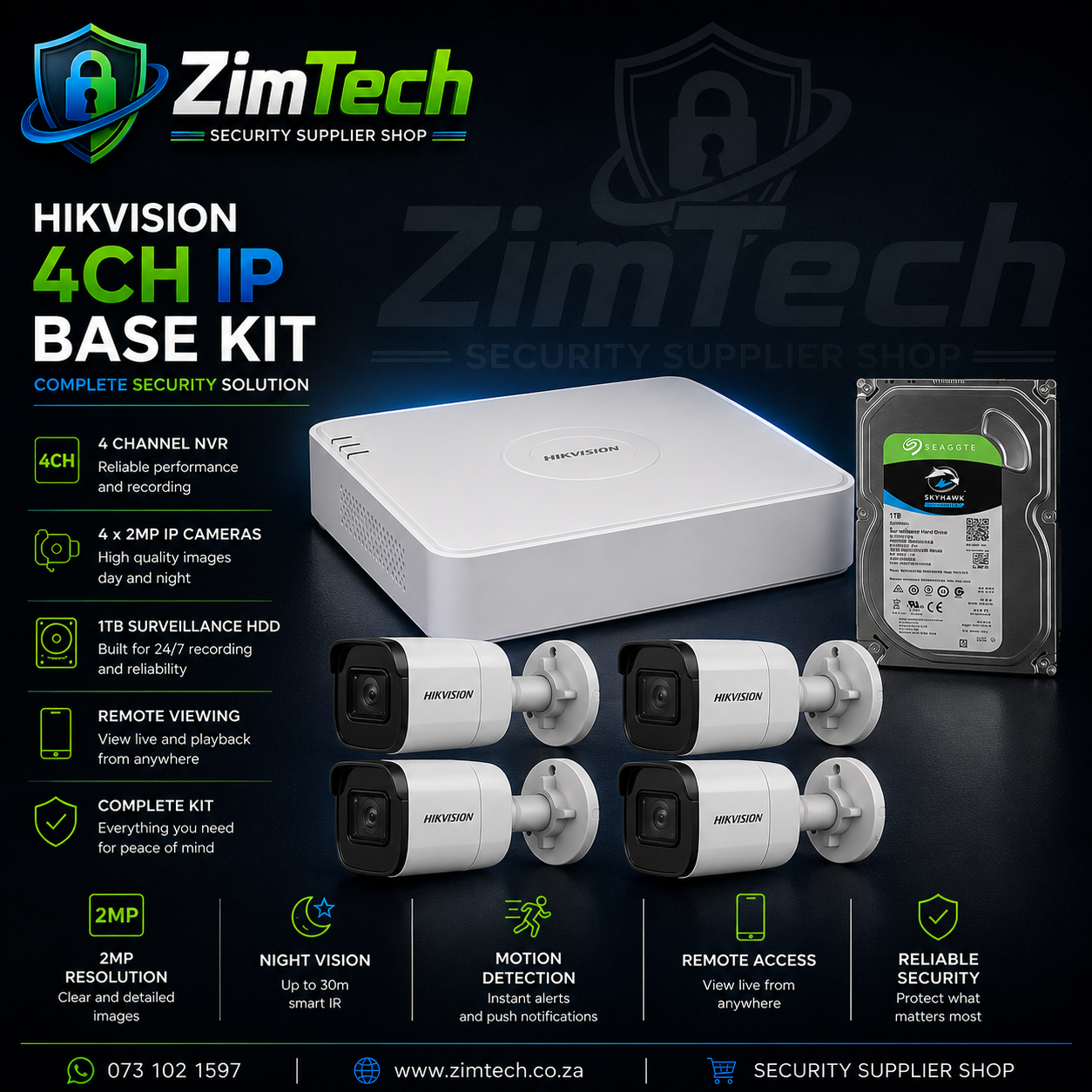 Hikvision 4 Channel IP Base Kit