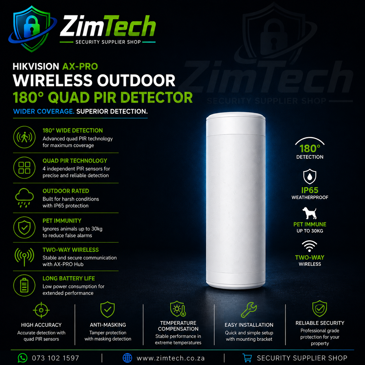 Hikvision AX-PRO Wireless Outdoor 180 Quad PIR Detector