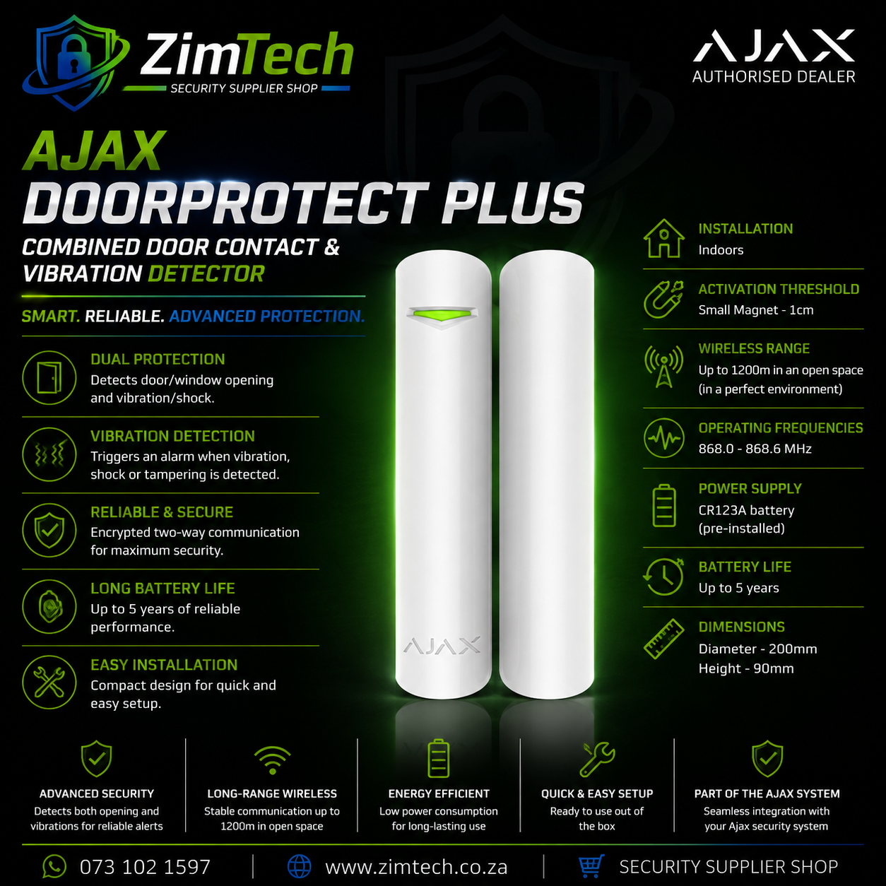 Ajax DoorProtect Plus White
