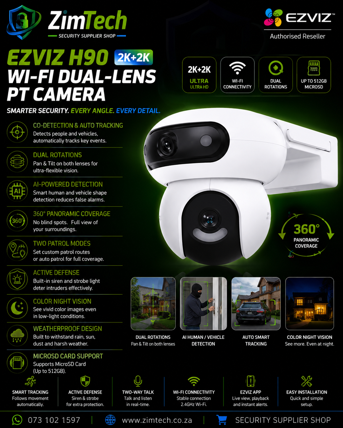 EZVIZ H90 Wi-Fi Camera PT Dual-Lens